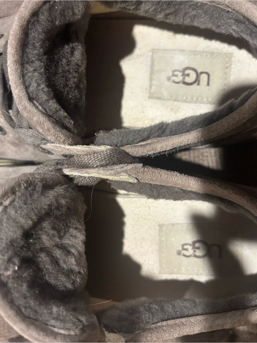 UGG Kids Gray Suede High-Top Sneakers with Cream Soles - Picture 5 of 7